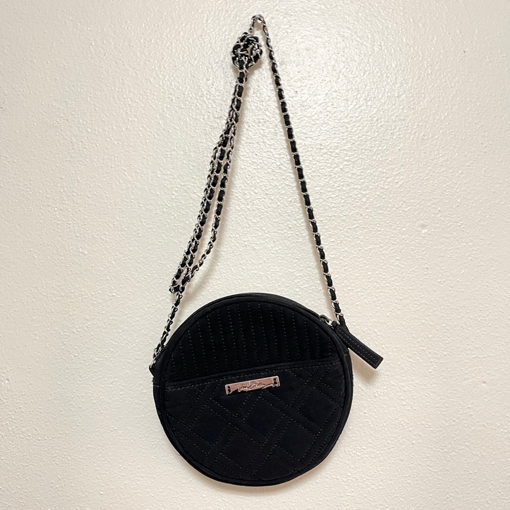 COPY - Vera Bradley quilt work black round crossbody bag trendy evening bag